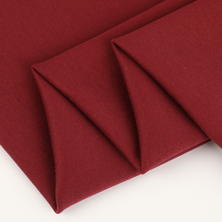Close-up texture of 32S two-ply heavyweight liquid-ammonia-finished cotton jersey fabric