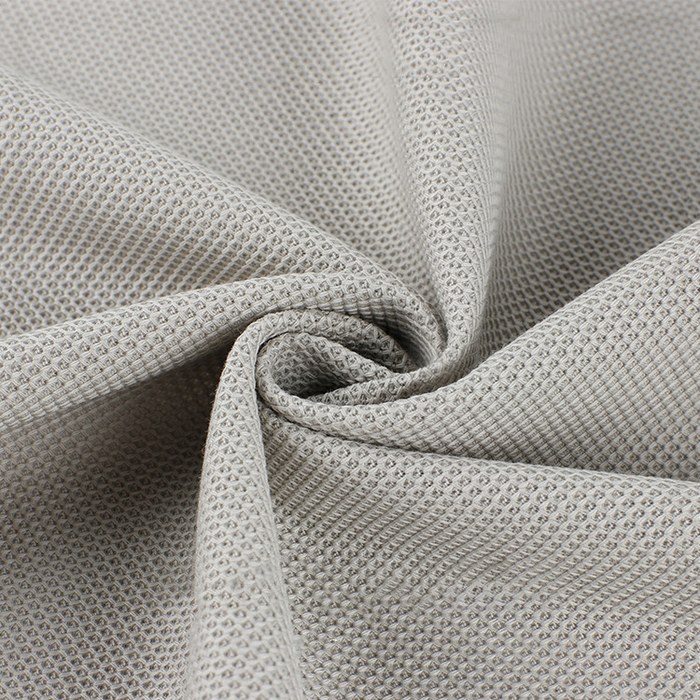 White 40S two-ply liquid-ammonia-finished BCI cotton pique fabric