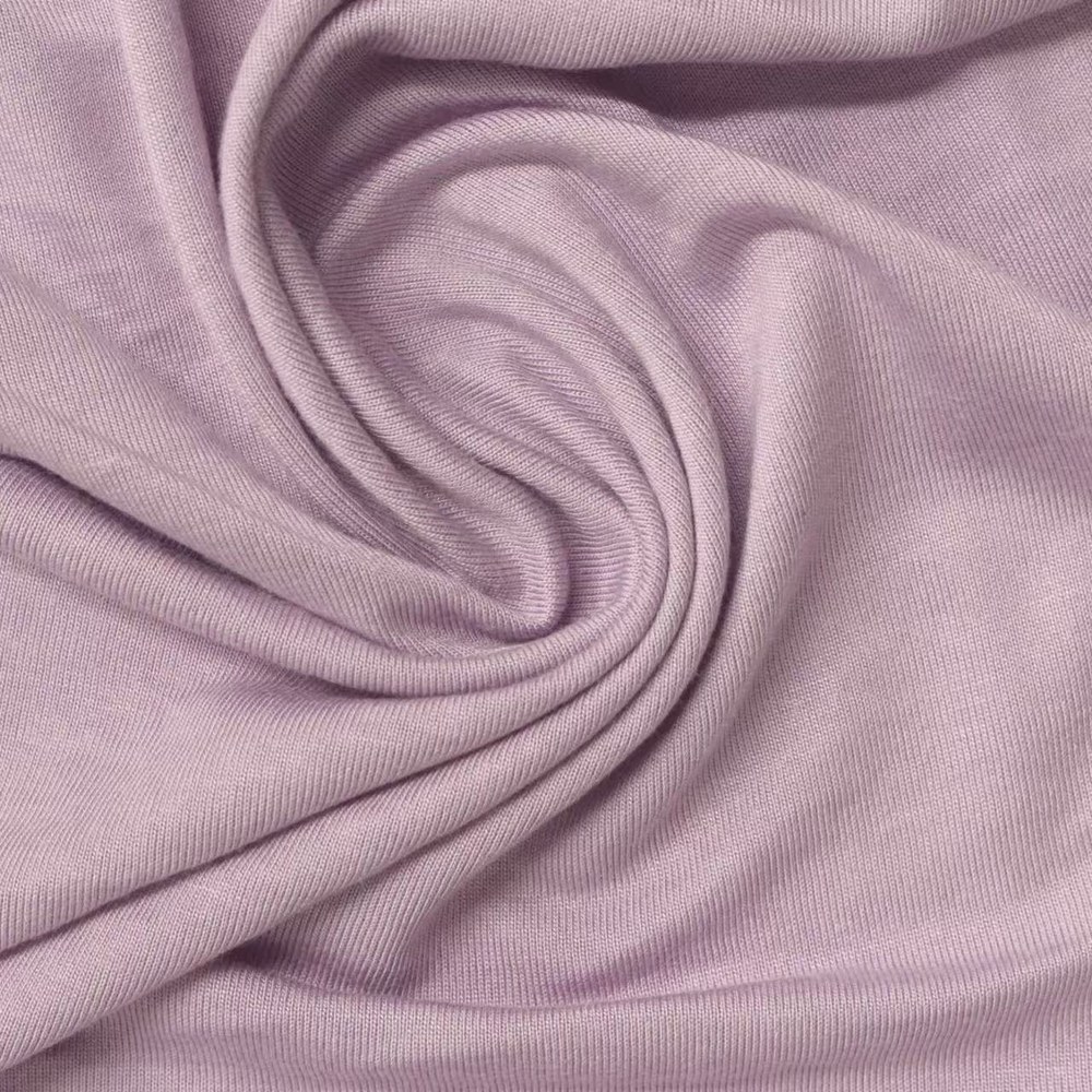 Dusty pink bamboo viscose polyester jersey fabric