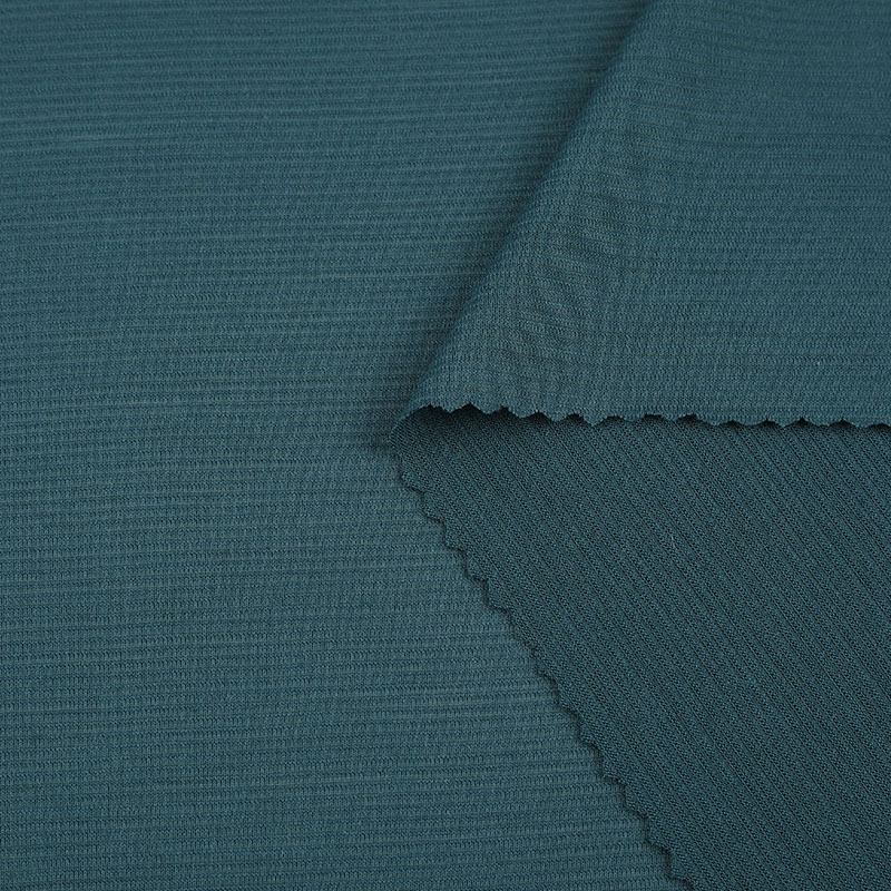 Detalle de textura de tela de jersey de rayas Merino COOLMAX