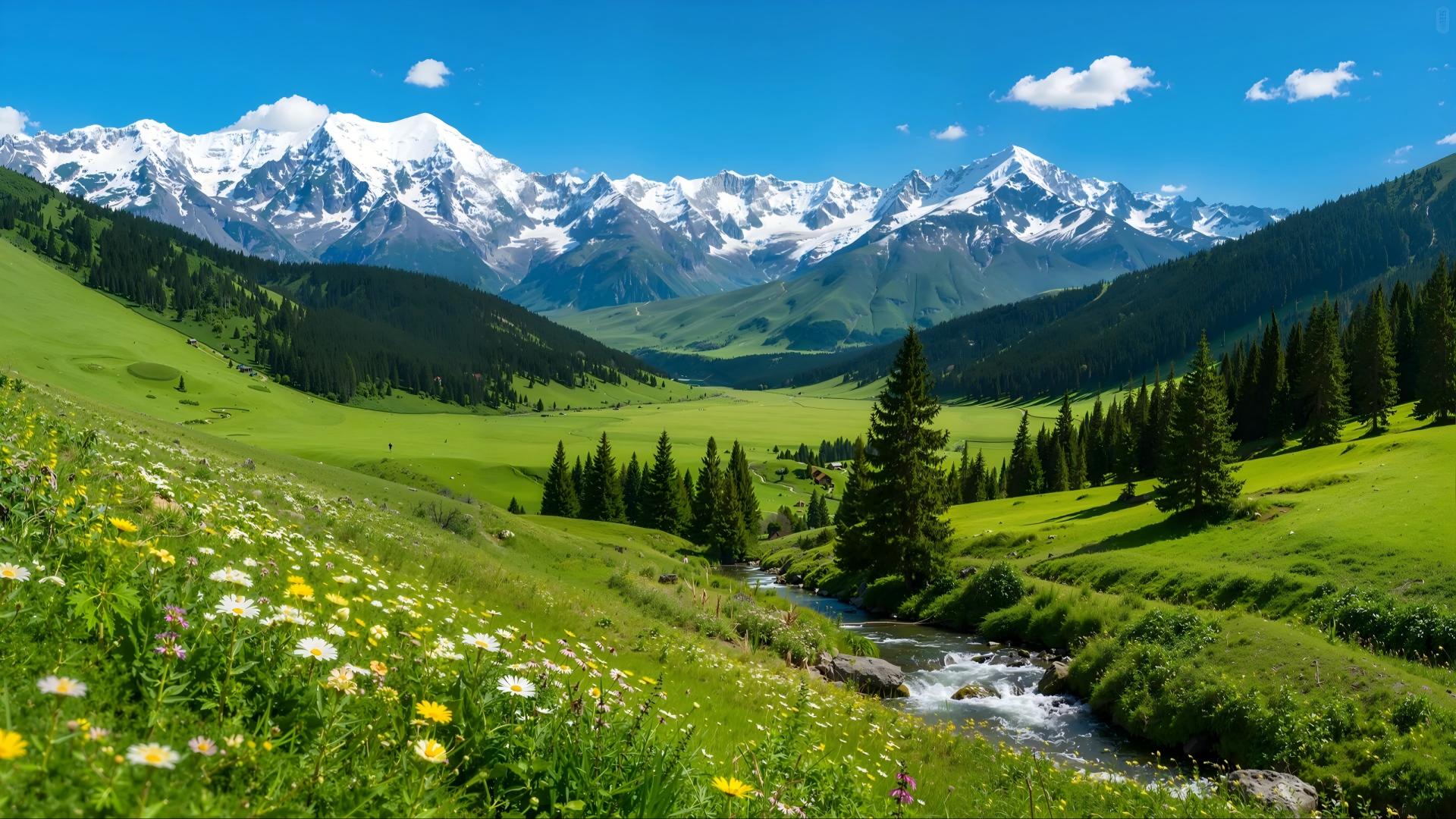 Alpine landscape representing lower-impact Waterless dyeing